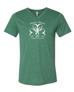 Moira's Mission - Bella Canvas Unisex Heather CVC Vneck Tshirt - HEATHER GREEN GRASS